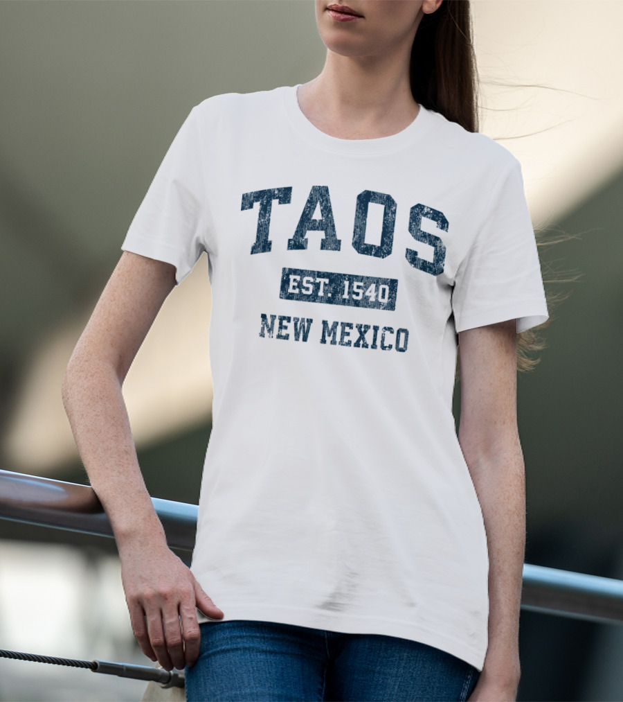 Taos New Mexico Est. 1540 Vintage Sports Navy T-Shirt