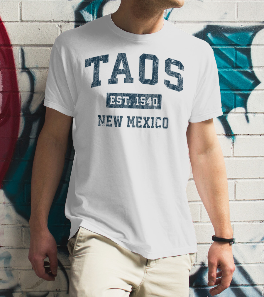 Taos New Mexico Est. 1540 Vintage Sports Navy T-Shirt