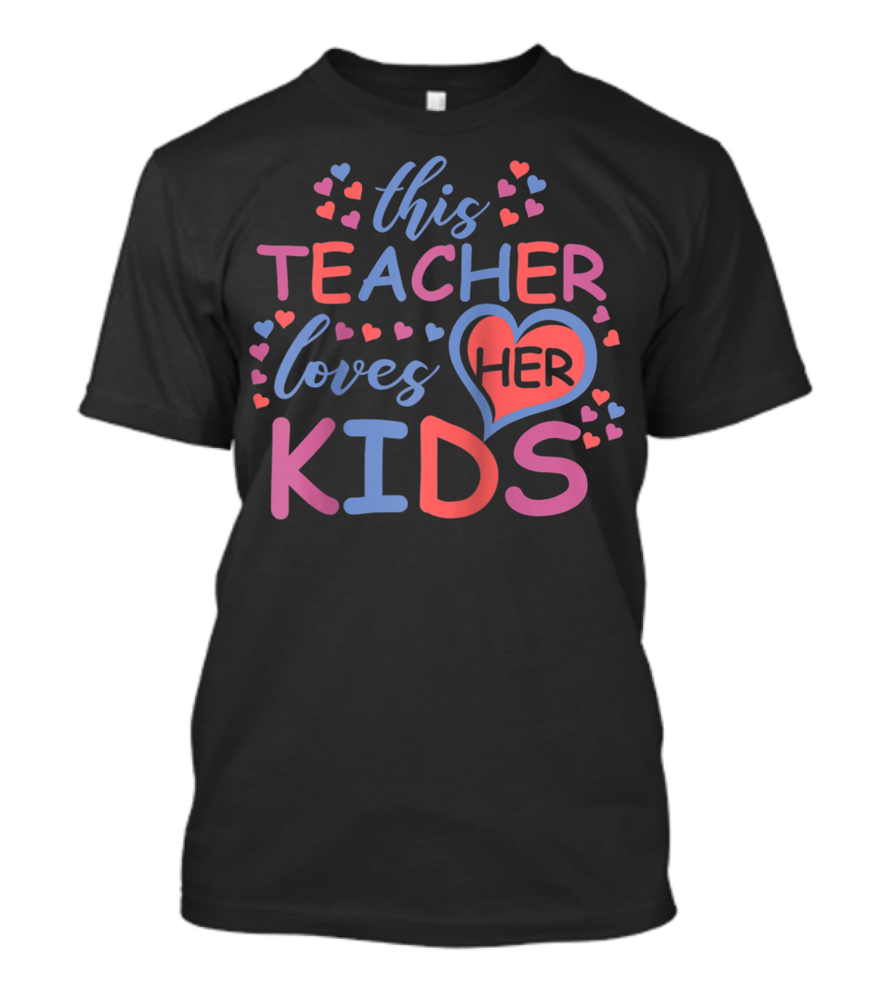 This Teacher Loves Her Kids With Hearts Valentine's Day T-Shirt