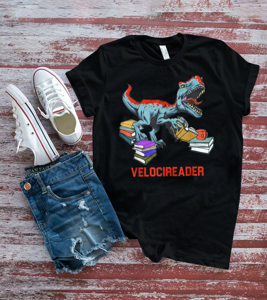 Velocireader Velociraptor Surrounded By Books And Coffee Mug T-Shirt