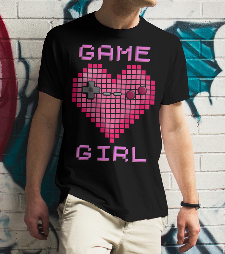 Game Girl Pixel Heart T-Shirt