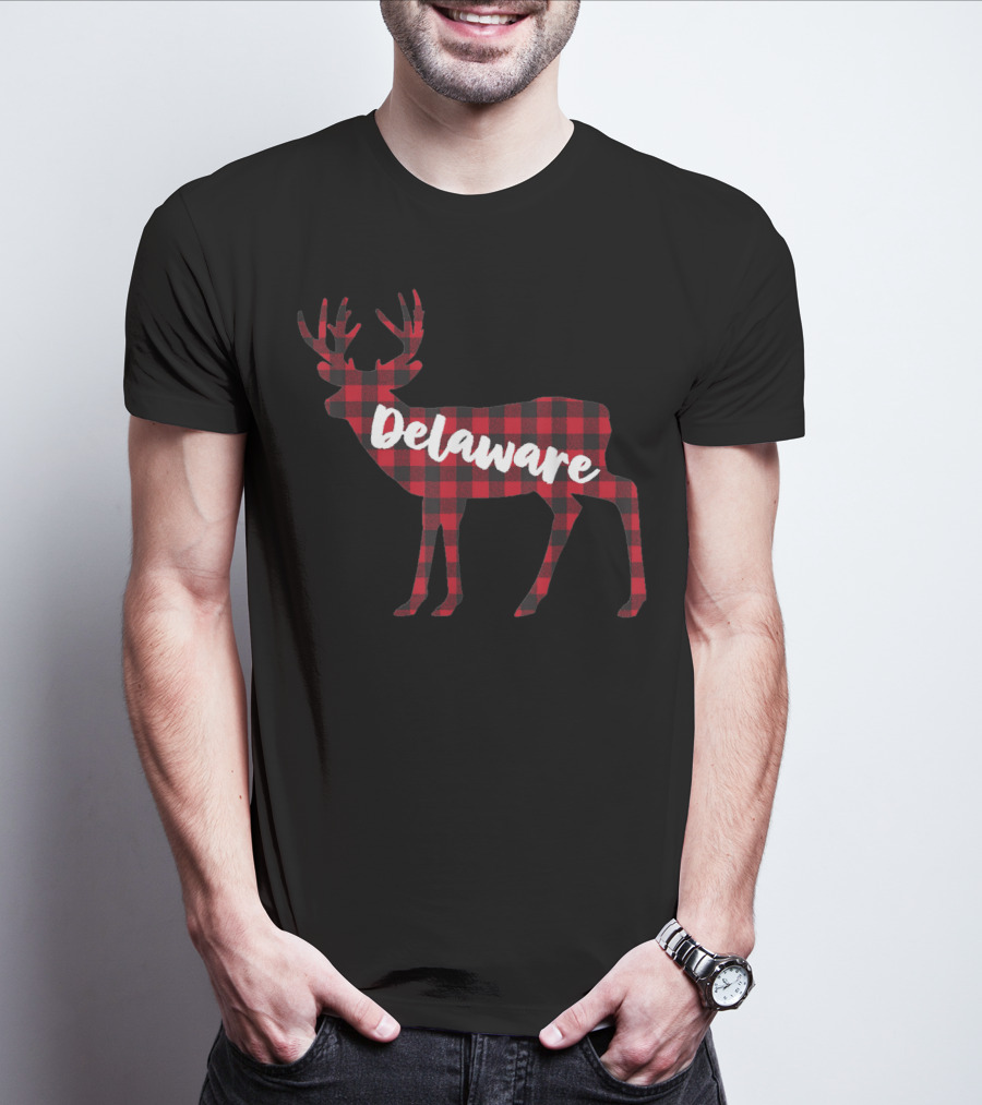 Delaware Buffalo Plaid Deer T-Shirt