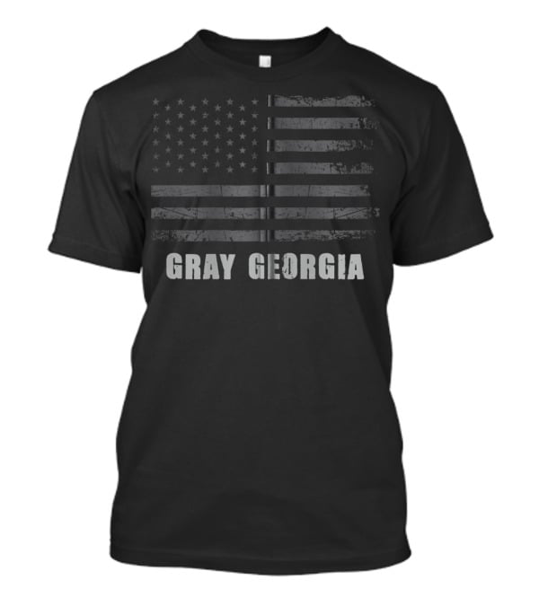 American Flag Gray Georgia USA Patriotic T-Shirt