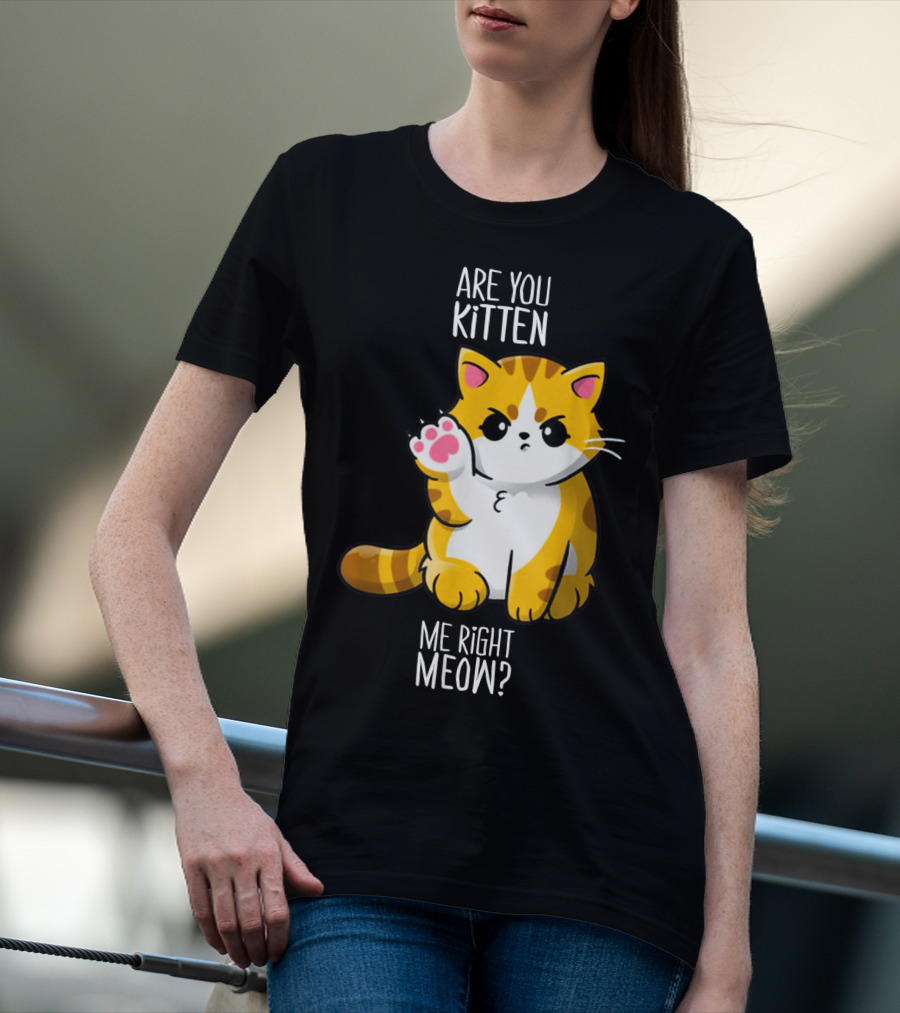 Are You Kitten Me Right Meow Cute Kitty T-Shirt