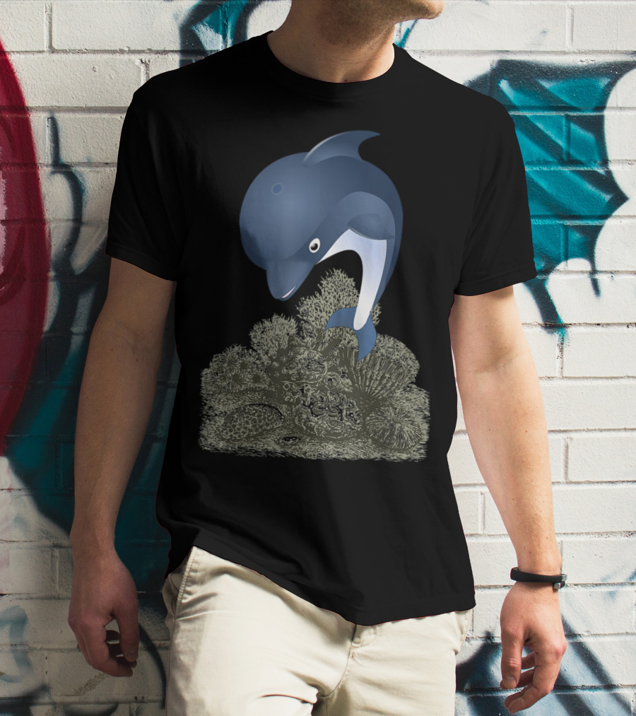 Blue Dolphin Sea Panda Activist Coral T-Shirt