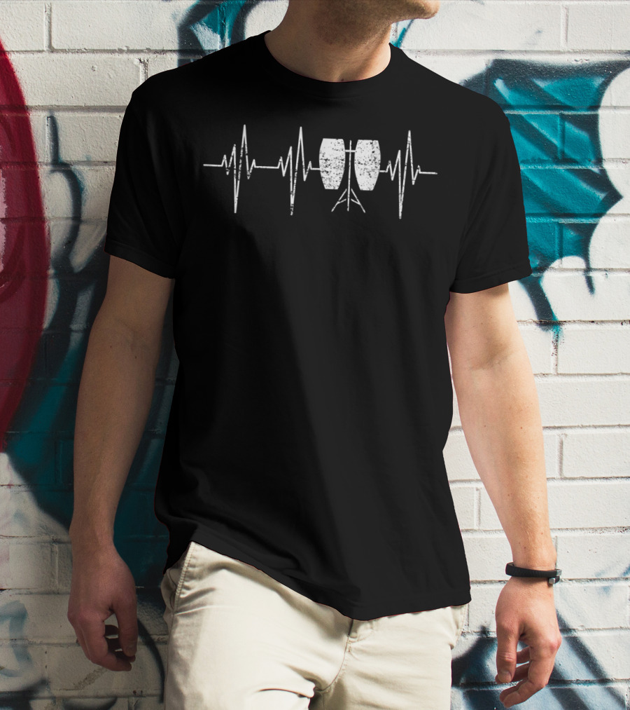 Conga Drum Heartbeat Pulse EKG Rhythm T-Shirt