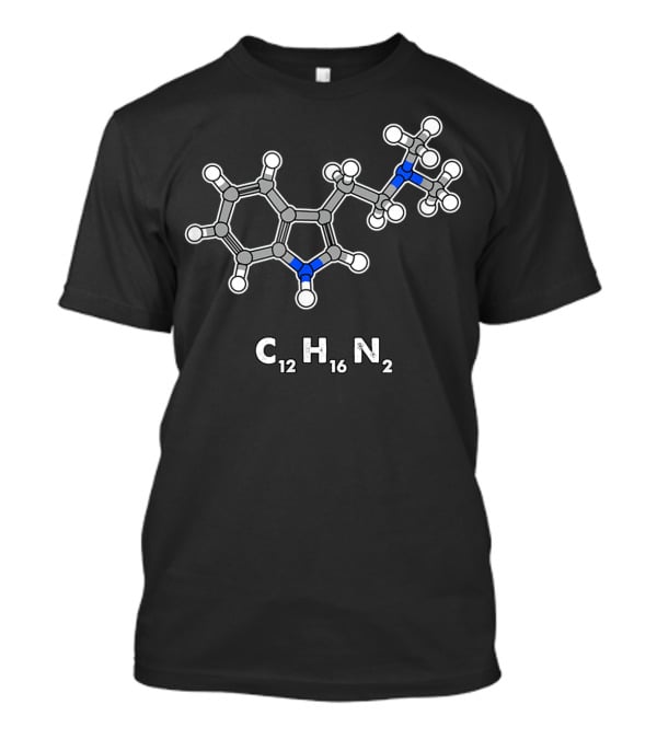 DMT Molecule C12H16N2 Hallucinogenic Structure T-Shirt