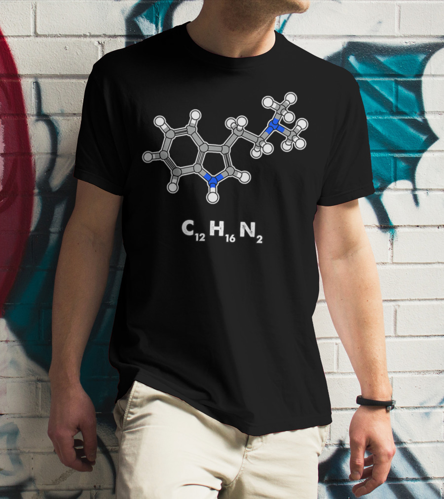DMT Molecule C12H16N2 Hallucinogenic Structure T-Shirt