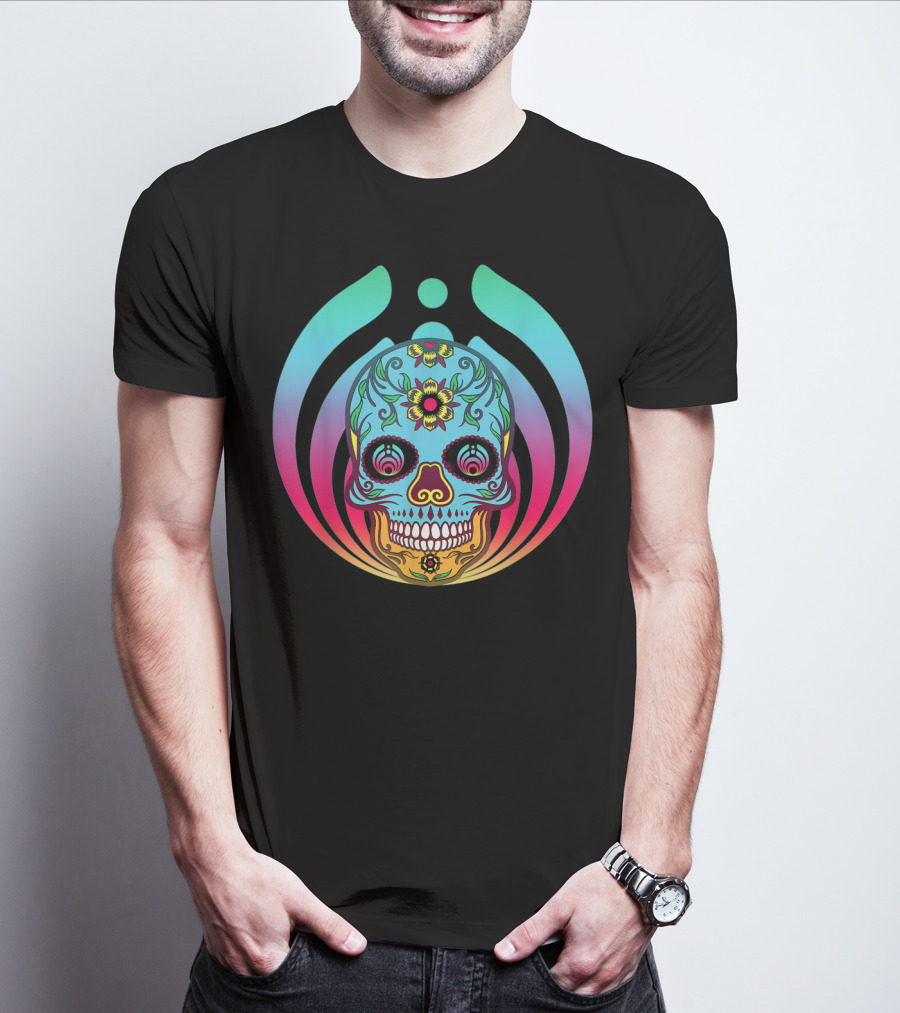 Bassnectar Edm Rave Clothes Bass Head Sugar Skull Bass Drop T-Shirt