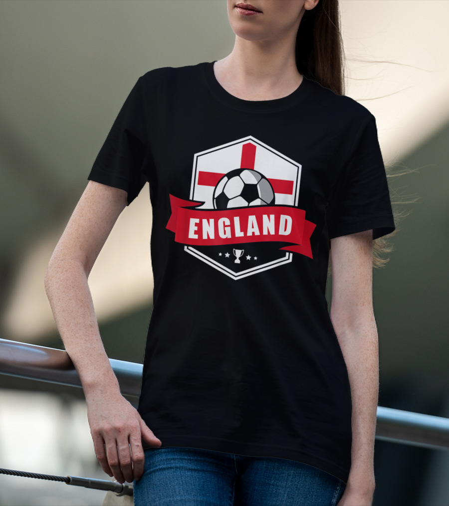England Soccer Team Flag Ball Trophy Icon England T-Shirt