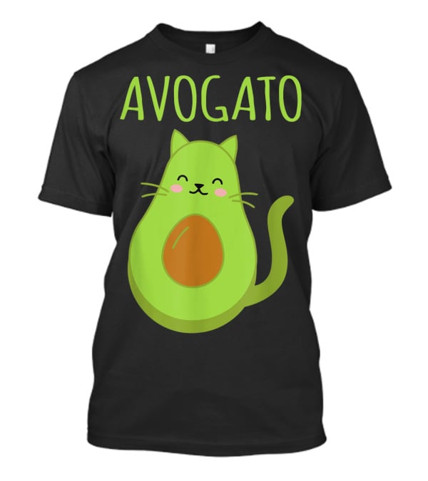 Avogato Funny Cat Avocado Kawaii T-Shirt