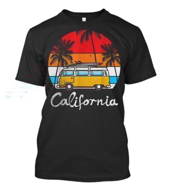 California Surf Van Vintage Sunset Retro T-Shirt