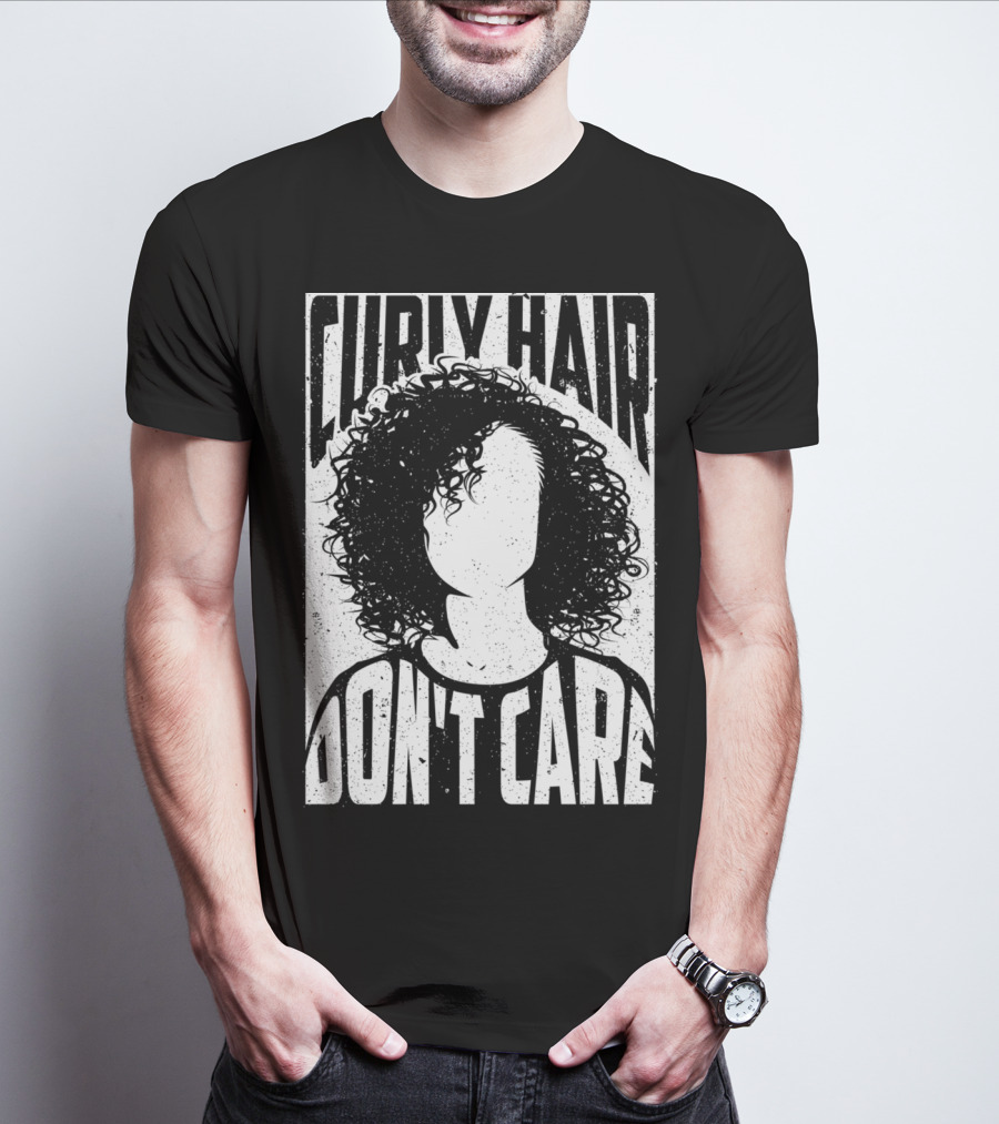 Curly Hair Don't Care Curlyhaired Charm T-Shirt