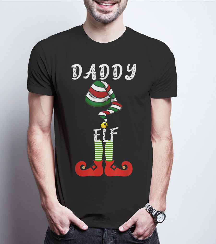 Daddy Elf Festive Family Christmas Holiday Group T-Shirt