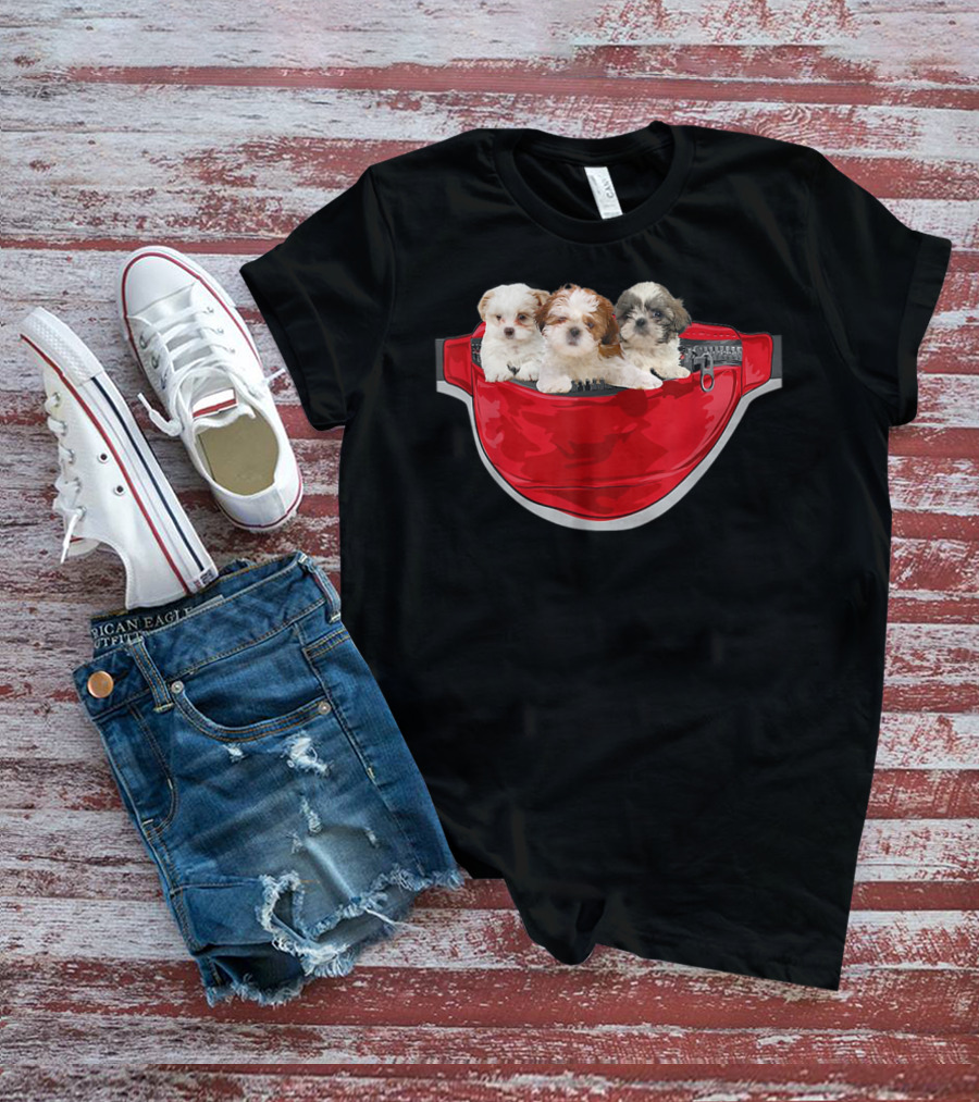 Funny Shih Tzu Dog Pocket Waist Pack Lover T-Shirt