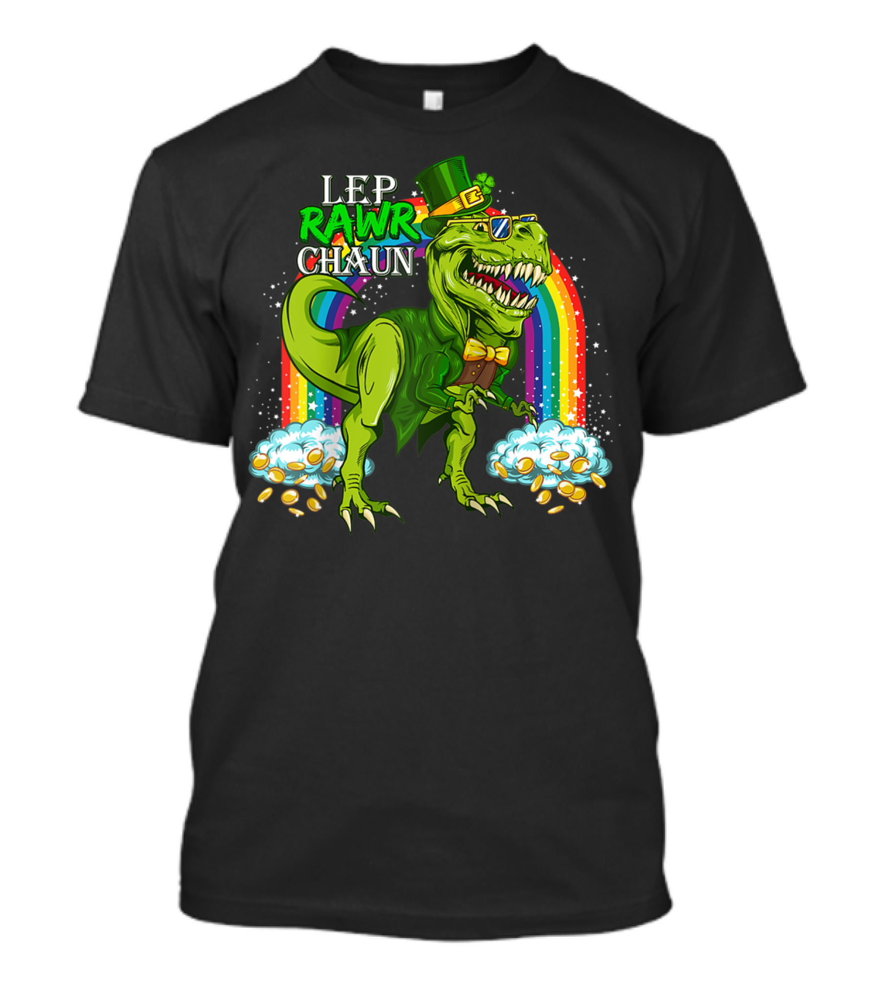 LEP RAWR CHAUN T-Rex Rainbow Coins T-Shirt