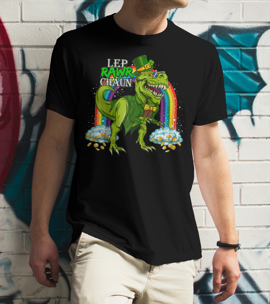 LEP RAWR CHAUN T-Rex Rainbow Coins T-Shirt