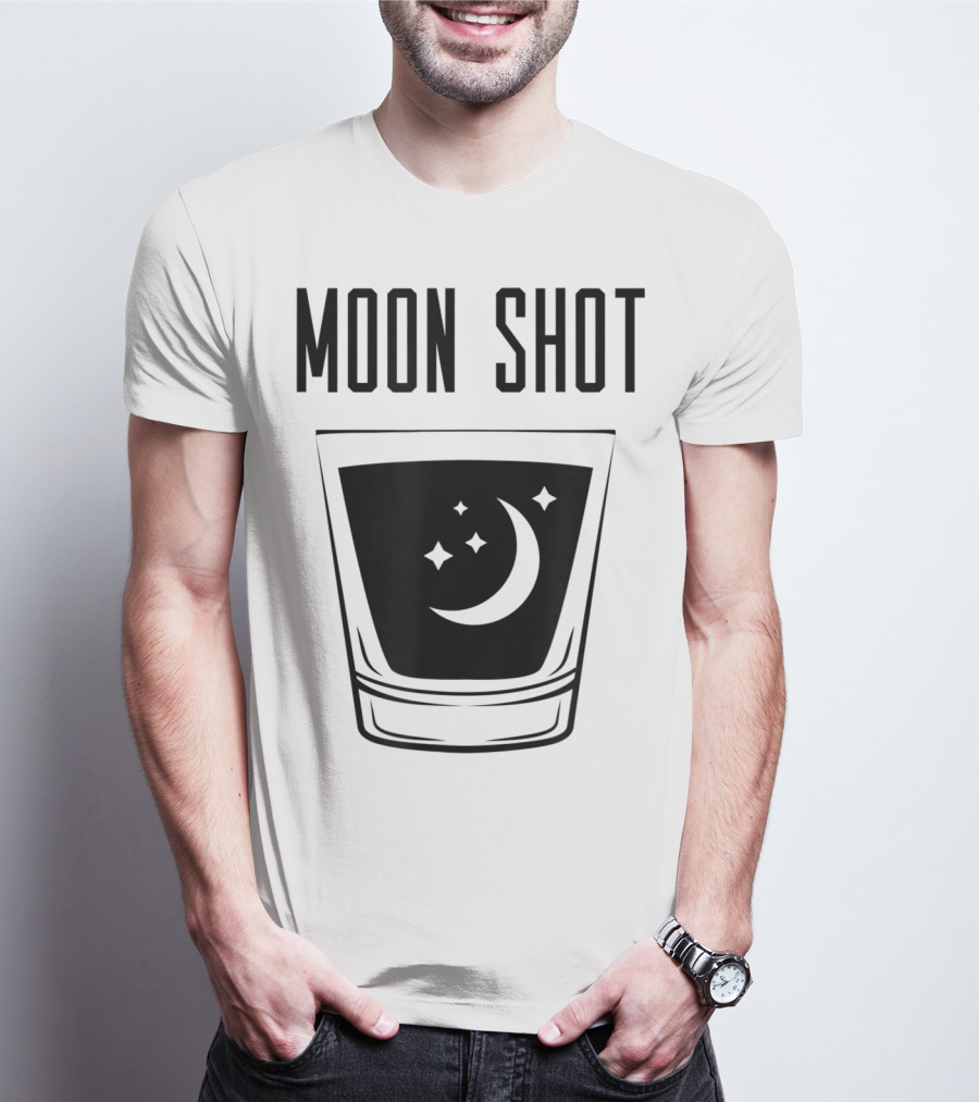 Moon Shot Drinking Alcohol Party Funny Shot T-Shirt