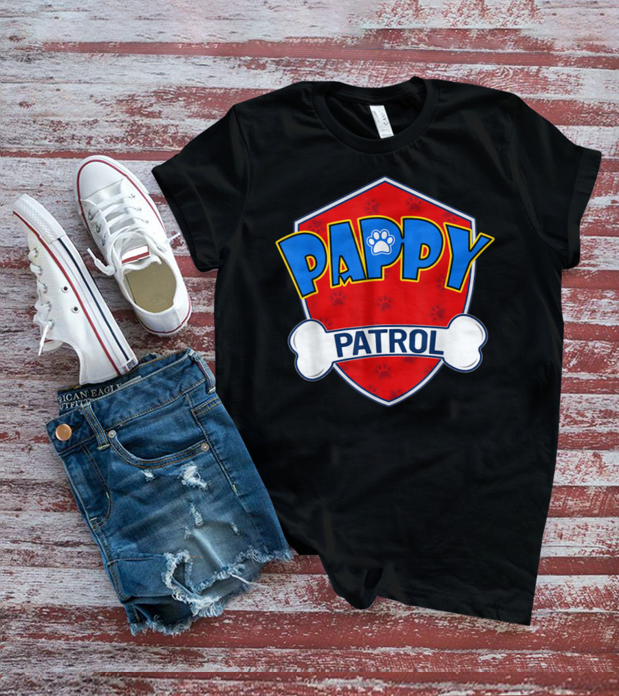 Pappy Patrol Paw Shield With Bone Badge T-Shirt