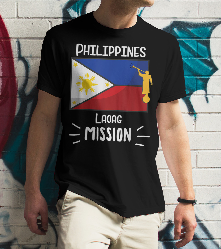 Philippines Laoag Mission Flag And Angel T-Shirt