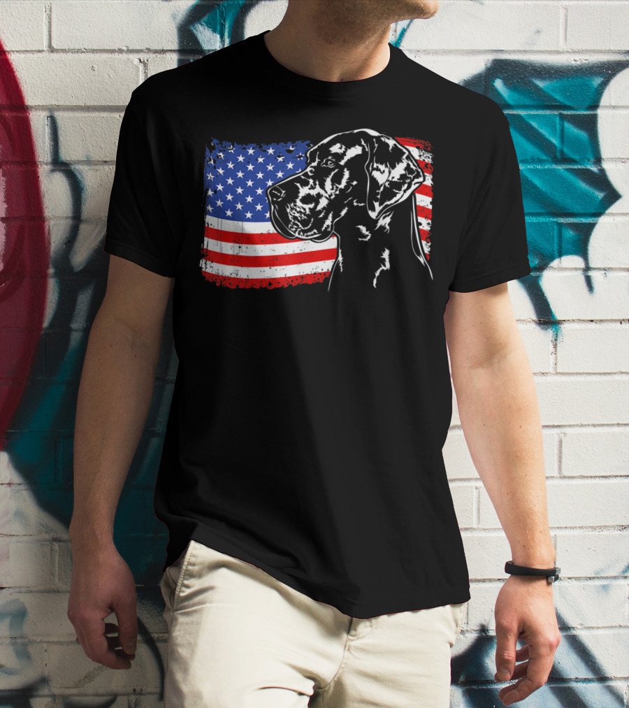 Great Dane American Flag Patriotic Pride T-Shirt