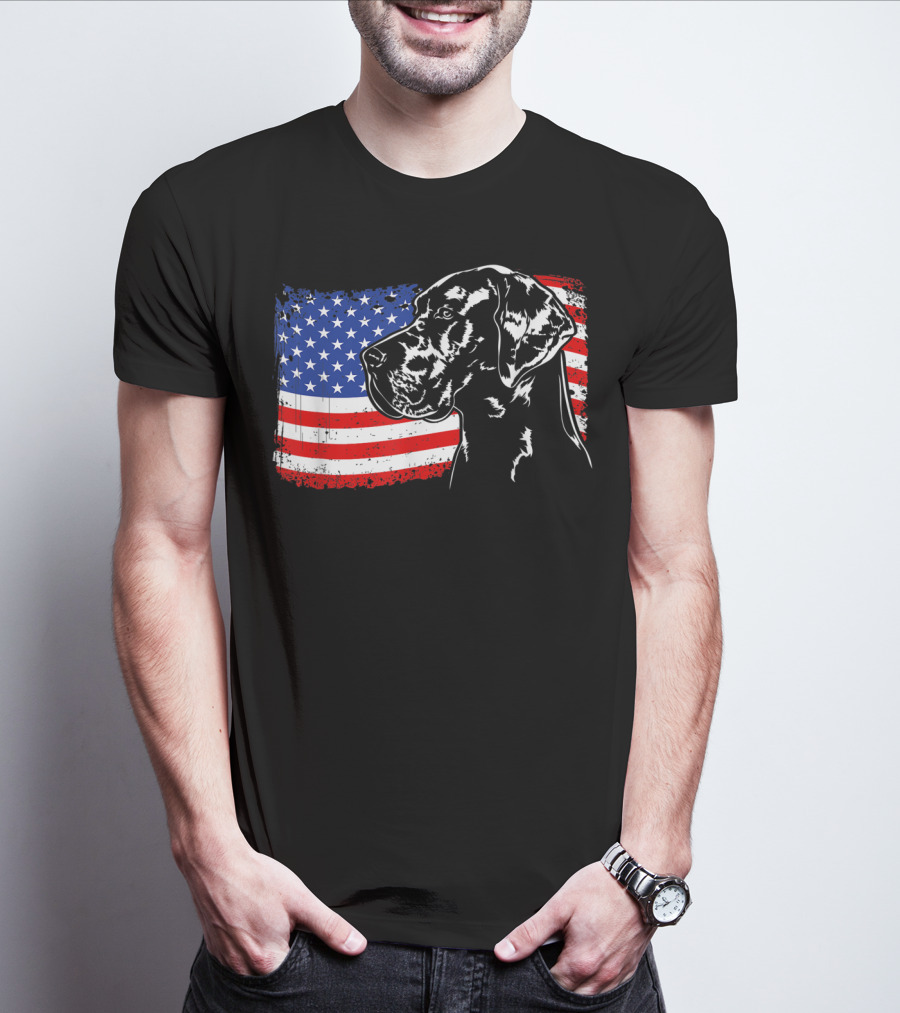 Great Dane American Flag Patriotic Pride T-Shirt
