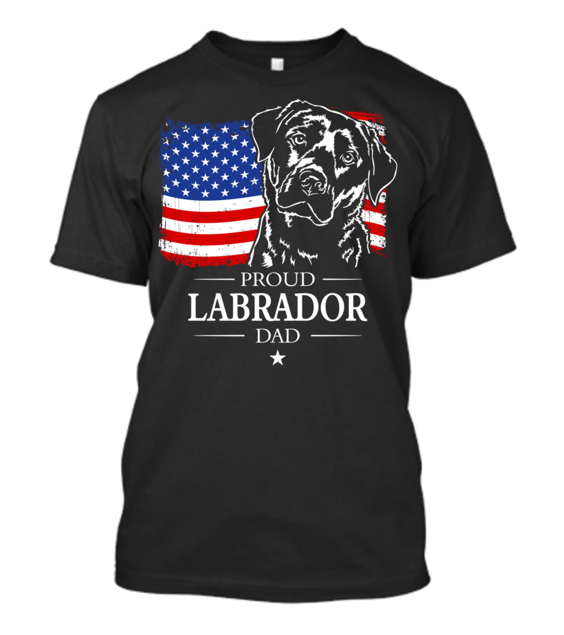 Proud Labrador Dad With American Flag Patriotic T-Shirt