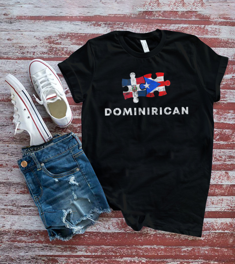 Puerto Rican Dominican Puzzle Flag Dominirican Pride T-Shirt