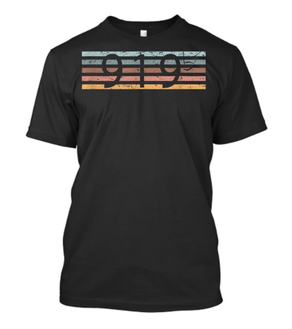 Retro 919 Area Code Raleigh North Carolina T-Shirt