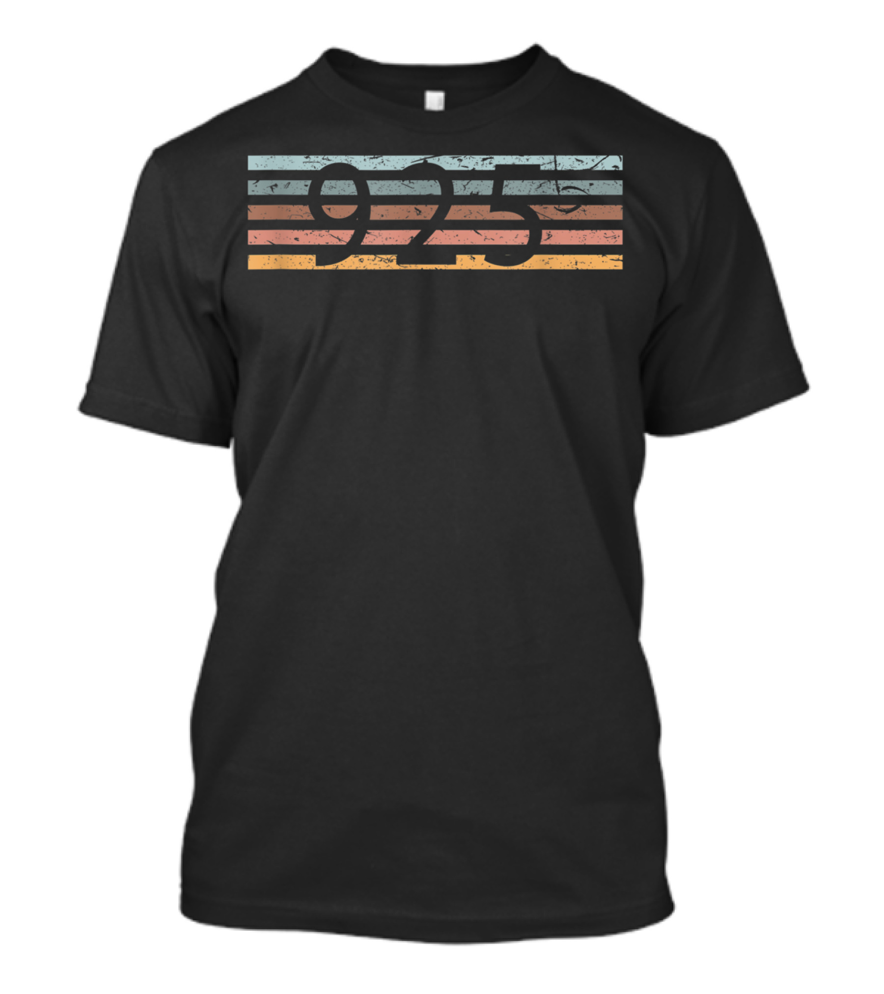 Retro Distressed 925 Area Code Concord Stripes T-Shirt