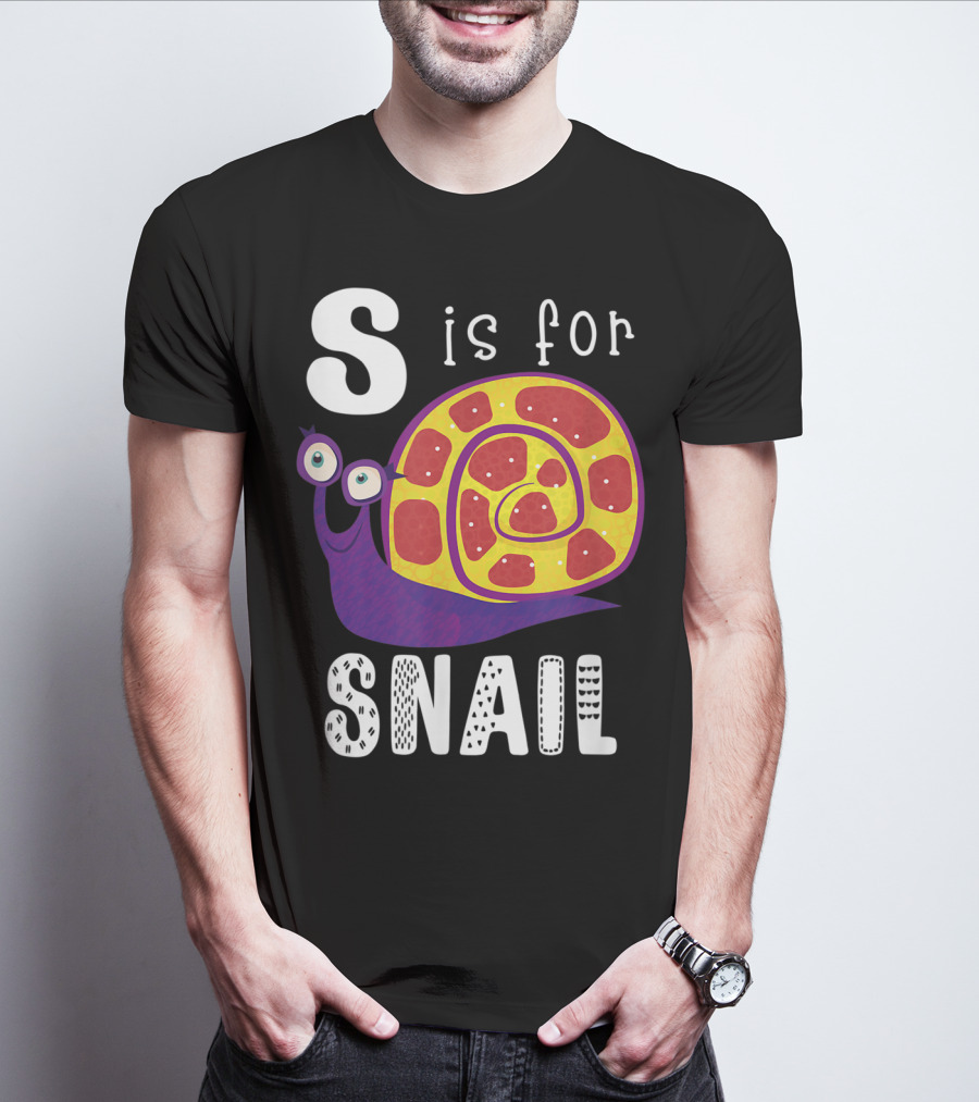 S Is For Snail Alphabet Letter Insect T-Shirt