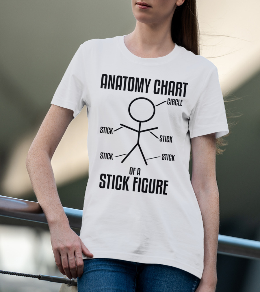 ANATOMY CHART OF A STICK FIGURE CIRCLE STICK T-Shirt