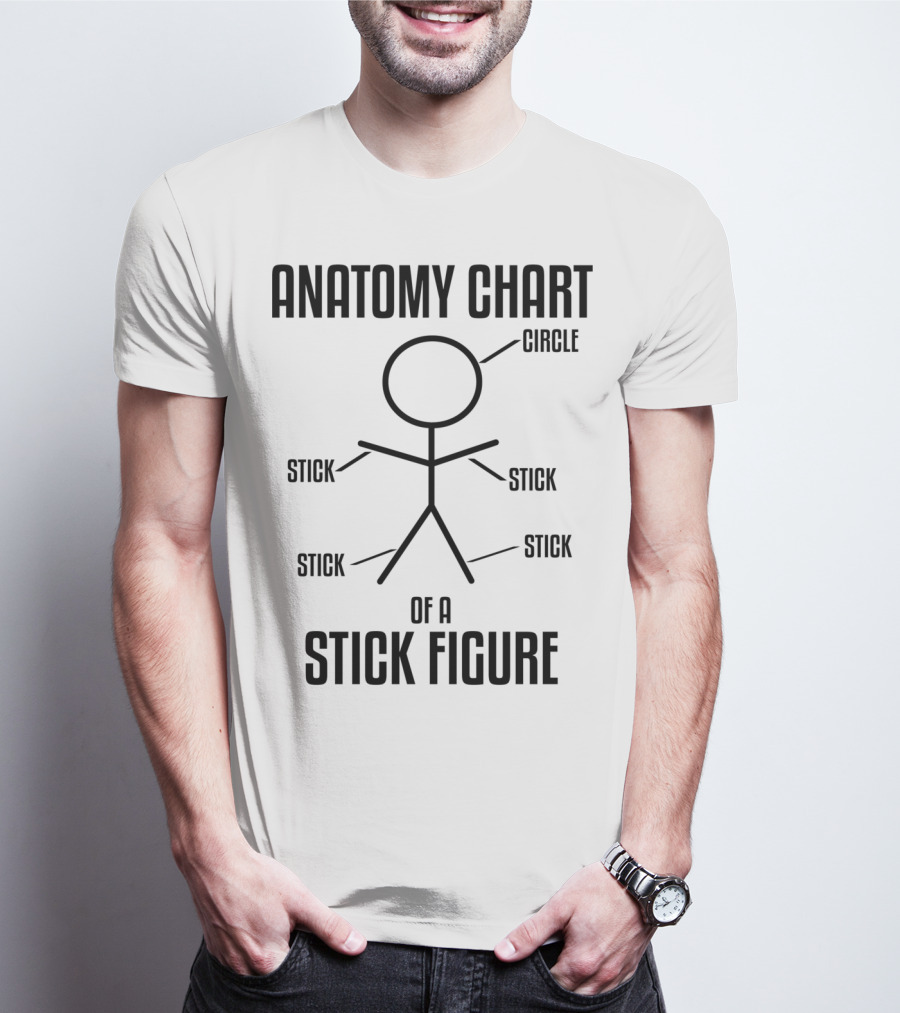 ANATOMY CHART OF A STICK FIGURE CIRCLE STICK T-Shirt