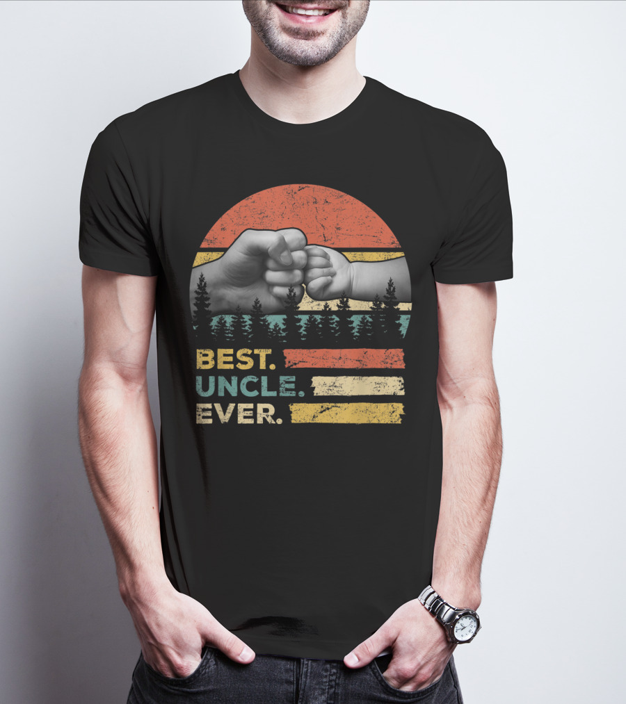 Best Uncle Ever Vintage Forest Fist Bump T-Shirt