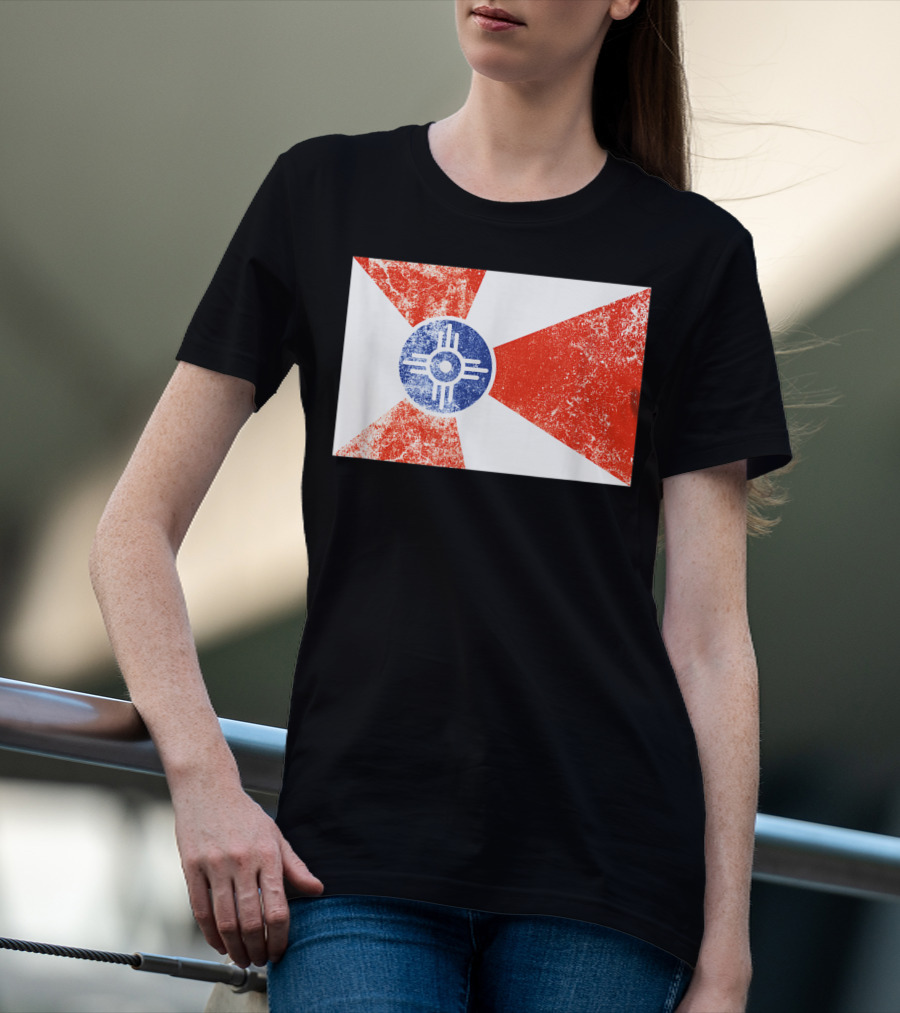 Distressed Vintage Wichita Flag T-Shirt