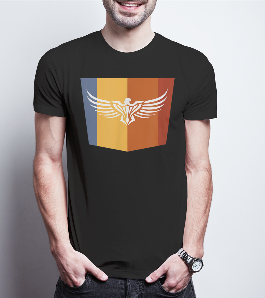 Falcon Great Eagle Winged Emblem With Tricolor Shield T-Shirt