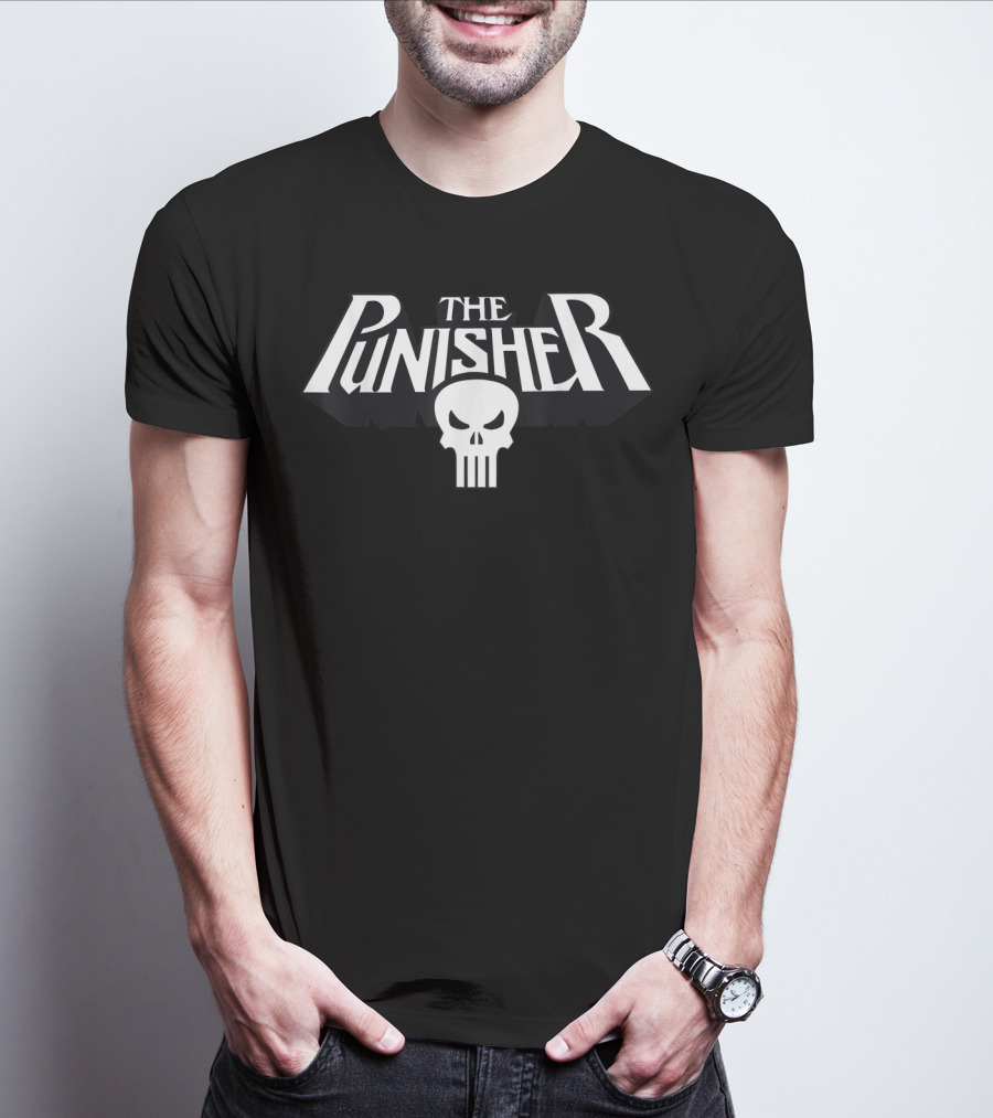 Marvel The Punisher Skull Logo Classic Clean T-Shirt