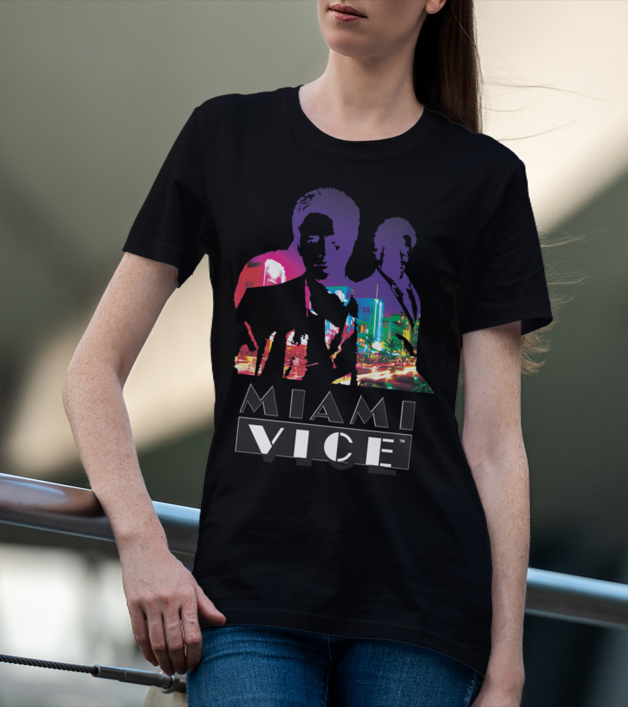Miami Vice Classic Neon Cityscape T-Shirt