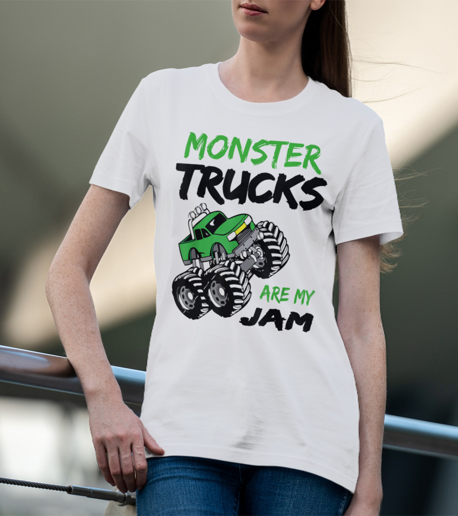 Monster Trucks Are My Jam Classic Green Racing Adventure T-Shirt