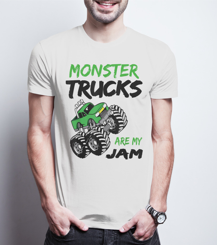 Monster Trucks Are My Jam Classic Green Racing Adventure T-Shirt