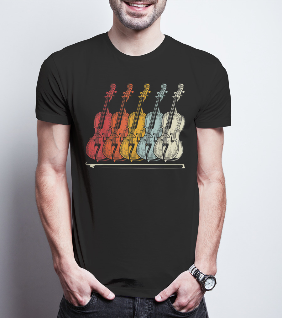 Classic Cello Rainbow Musical Instrument T-Shirt