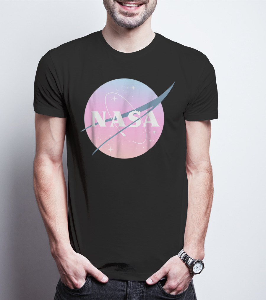 NASA Logo Pastel Rainbow Circle T-Shirt