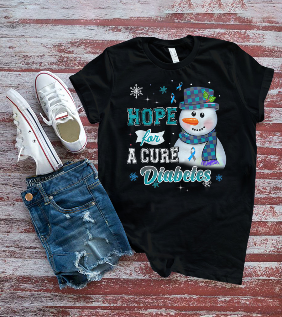 HOPE FOR A CURE DIABETES Snowman T-Shirt