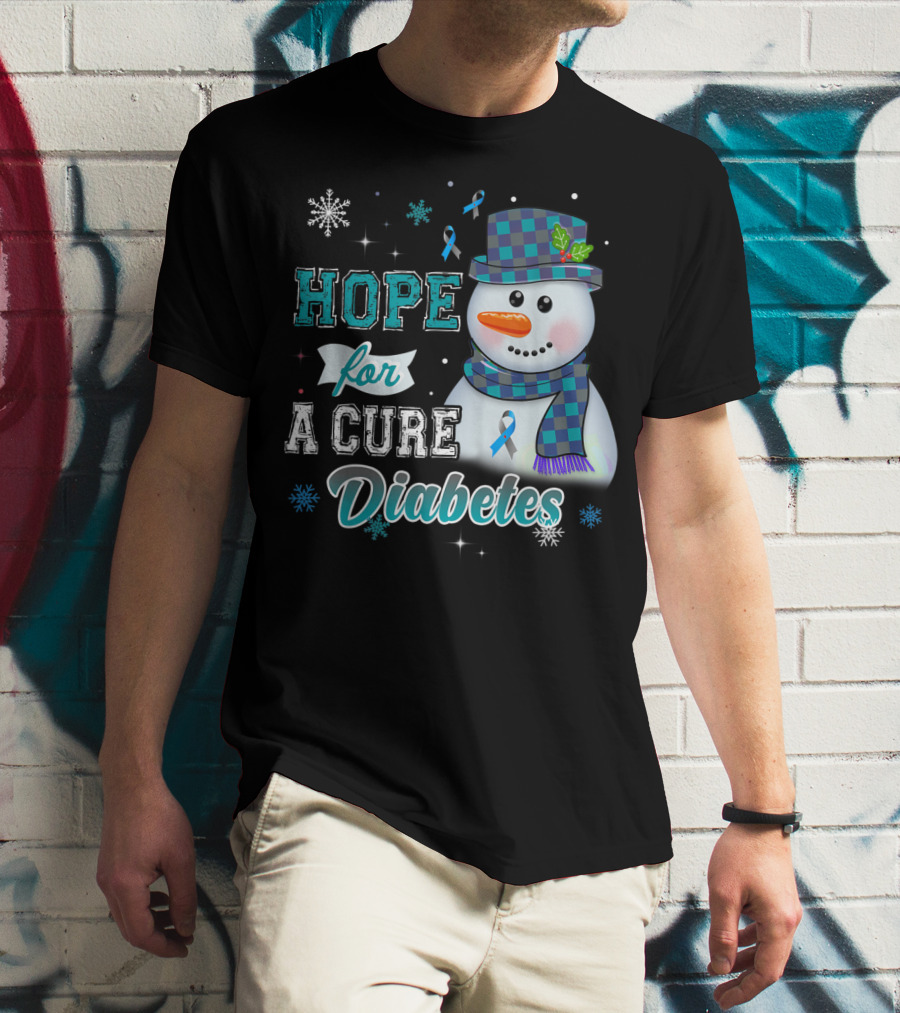 HOPE FOR A CURE DIABETES Snowman T-Shirt
