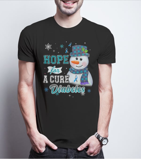 HOPE FOR A CURE DIABETES Snowman T-Shirt
