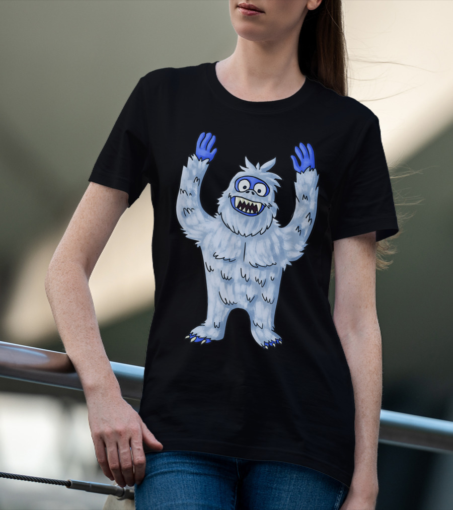 Vintage Christmas Abominable Snowman With Classic Blue And White Furry Monster T-Shirt