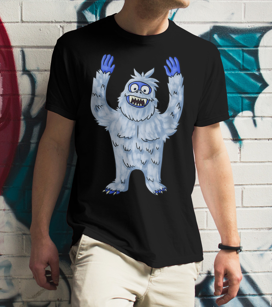 Vintage Christmas Abominable Snowman With Classic Blue And White Furry Monster T-Shirt