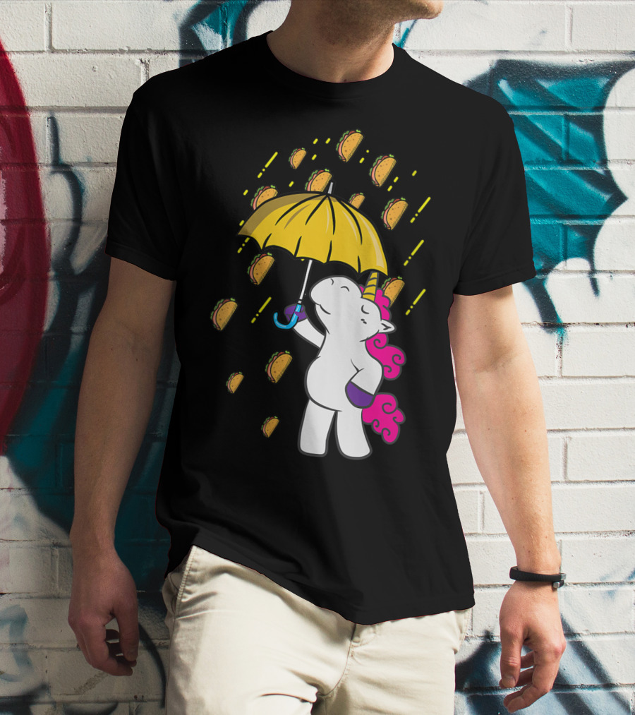 It's Raining Tacos Funny Unicorn Tacos Umbrella T-Shirt