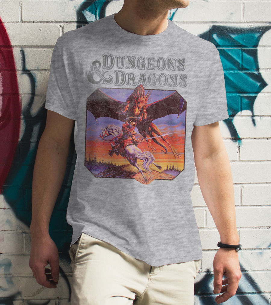 Dungeons And Dragons Classic Expert Rules Knight With Dragon T-Shirt