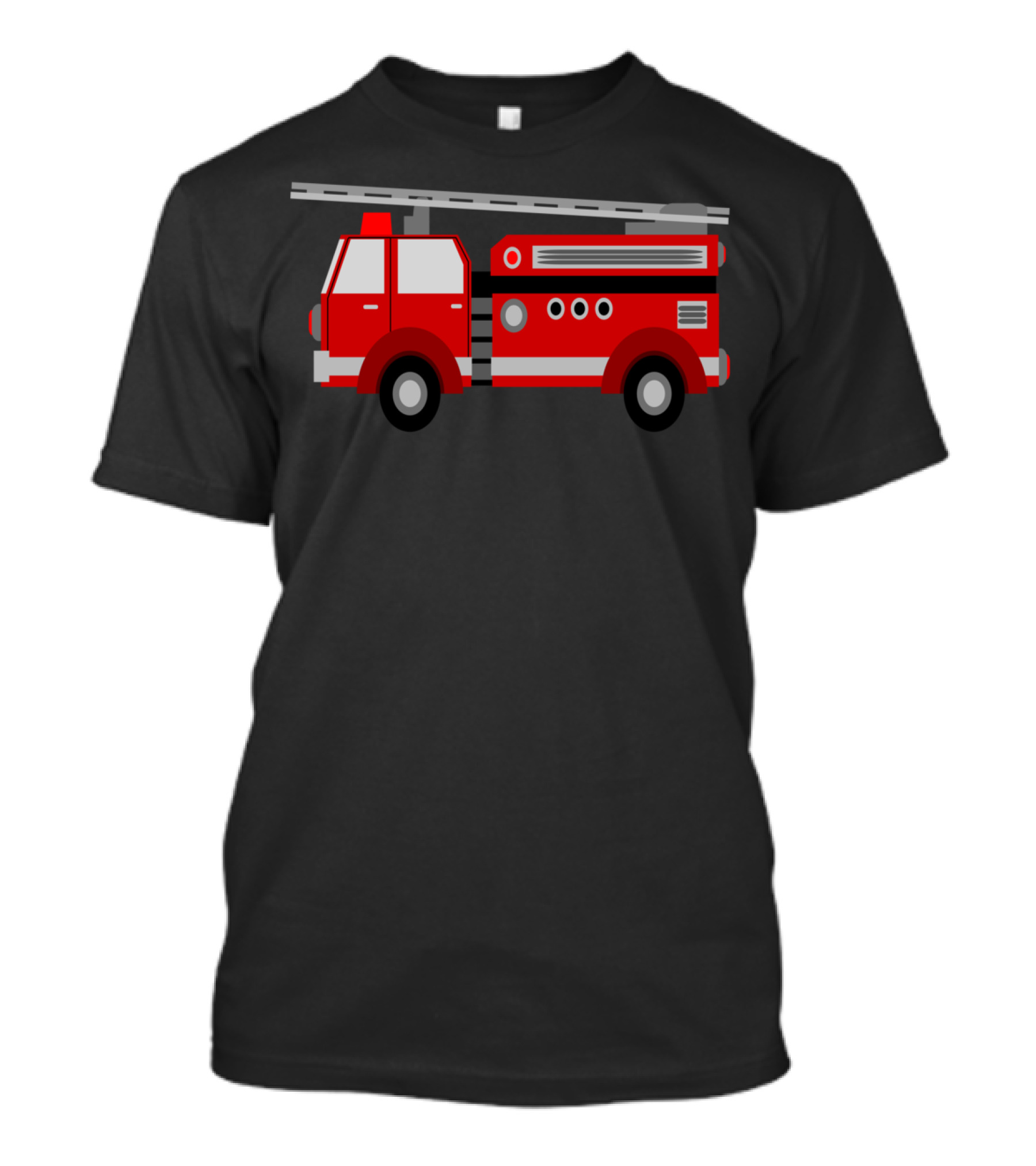 Fire Truck Red Classic Illustrated Pumper Engine Vehicle T-Shirt